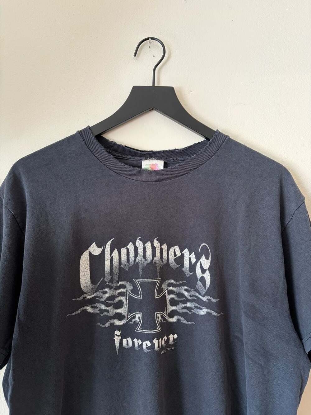 Vintage distressed Choppers Forever T-Shirt Size L Black Distressed